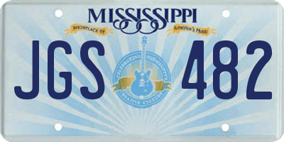 MS license plate JGS482