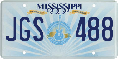MS license plate JGS488