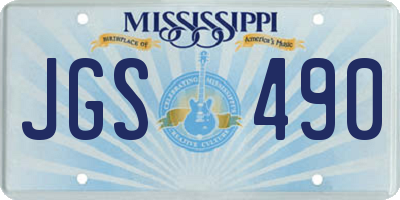 MS license plate JGS490