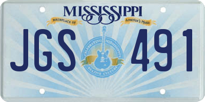 MS license plate JGS491