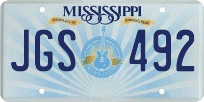 MS license plate JGS492