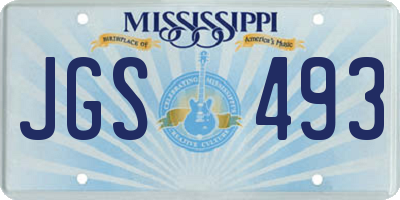 MS license plate JGS493