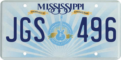 MS license plate JGS496