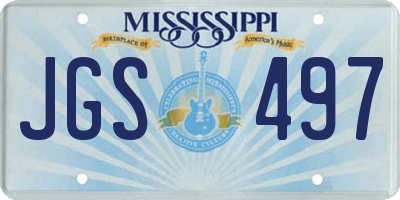 MS license plate JGS497