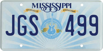 MS license plate JGS499