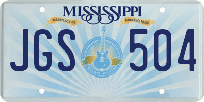 MS license plate JGS504