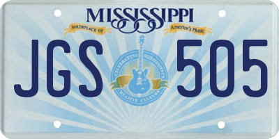 MS license plate JGS505