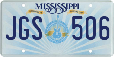 MS license plate JGS506
