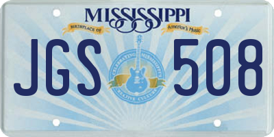 MS license plate JGS508