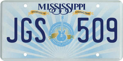 MS license plate JGS509