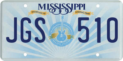 MS license plate JGS510