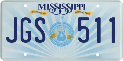 MS license plate JGS511