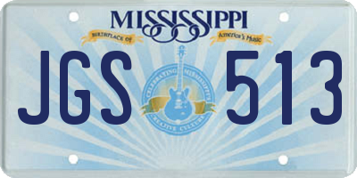 MS license plate JGS513