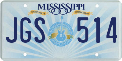 MS license plate JGS514