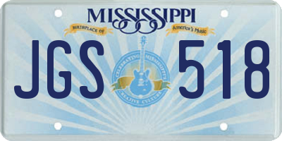 MS license plate JGS518