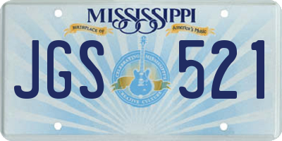 MS license plate JGS521