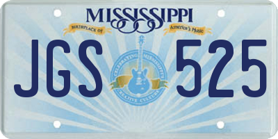 MS license plate JGS525