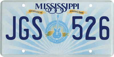 MS license plate JGS526