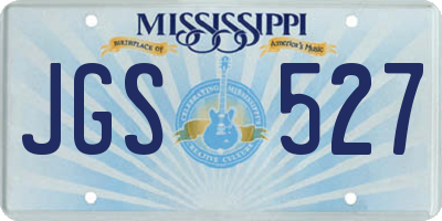 MS license plate JGS527