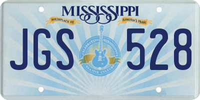 MS license plate JGS528