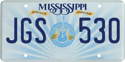 MS license plate JGS530