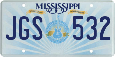 MS license plate JGS532