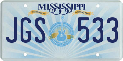 MS license plate JGS533