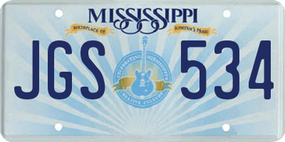 MS license plate JGS534