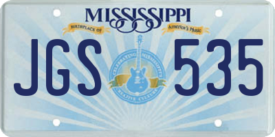 MS license plate JGS535
