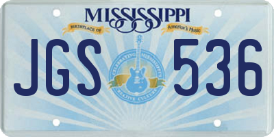 MS license plate JGS536