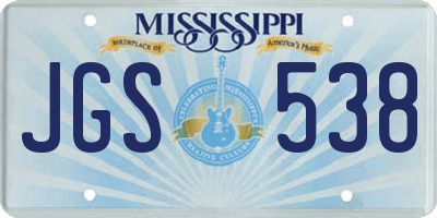 MS license plate JGS538