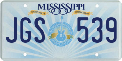 MS license plate JGS539