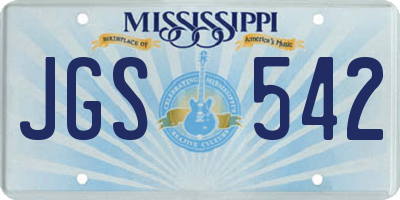 MS license plate JGS542