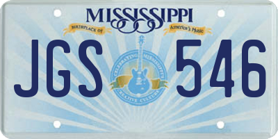 MS license plate JGS546