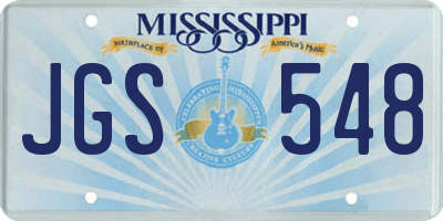 MS license plate JGS548