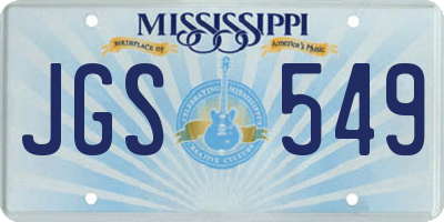 MS license plate JGS549