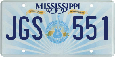 MS license plate JGS551