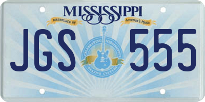 MS license plate JGS555