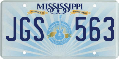 MS license plate JGS563