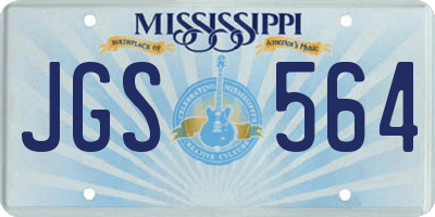 MS license plate JGS564
