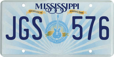 MS license plate JGS576