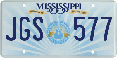 MS license plate JGS577