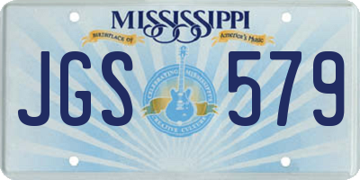 MS license plate JGS579