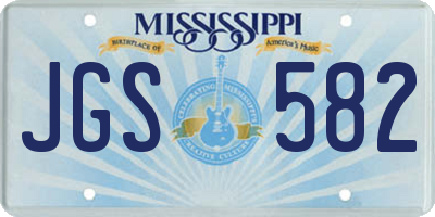 MS license plate JGS582