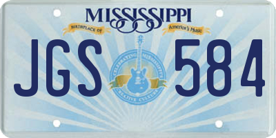 MS license plate JGS584