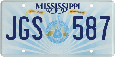 MS license plate JGS587