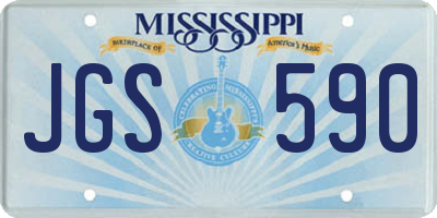 MS license plate JGS590