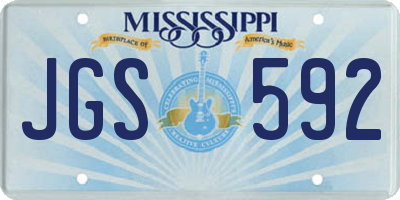 MS license plate JGS592