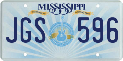 MS license plate JGS596