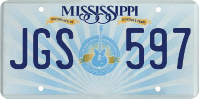 MS license plate JGS597